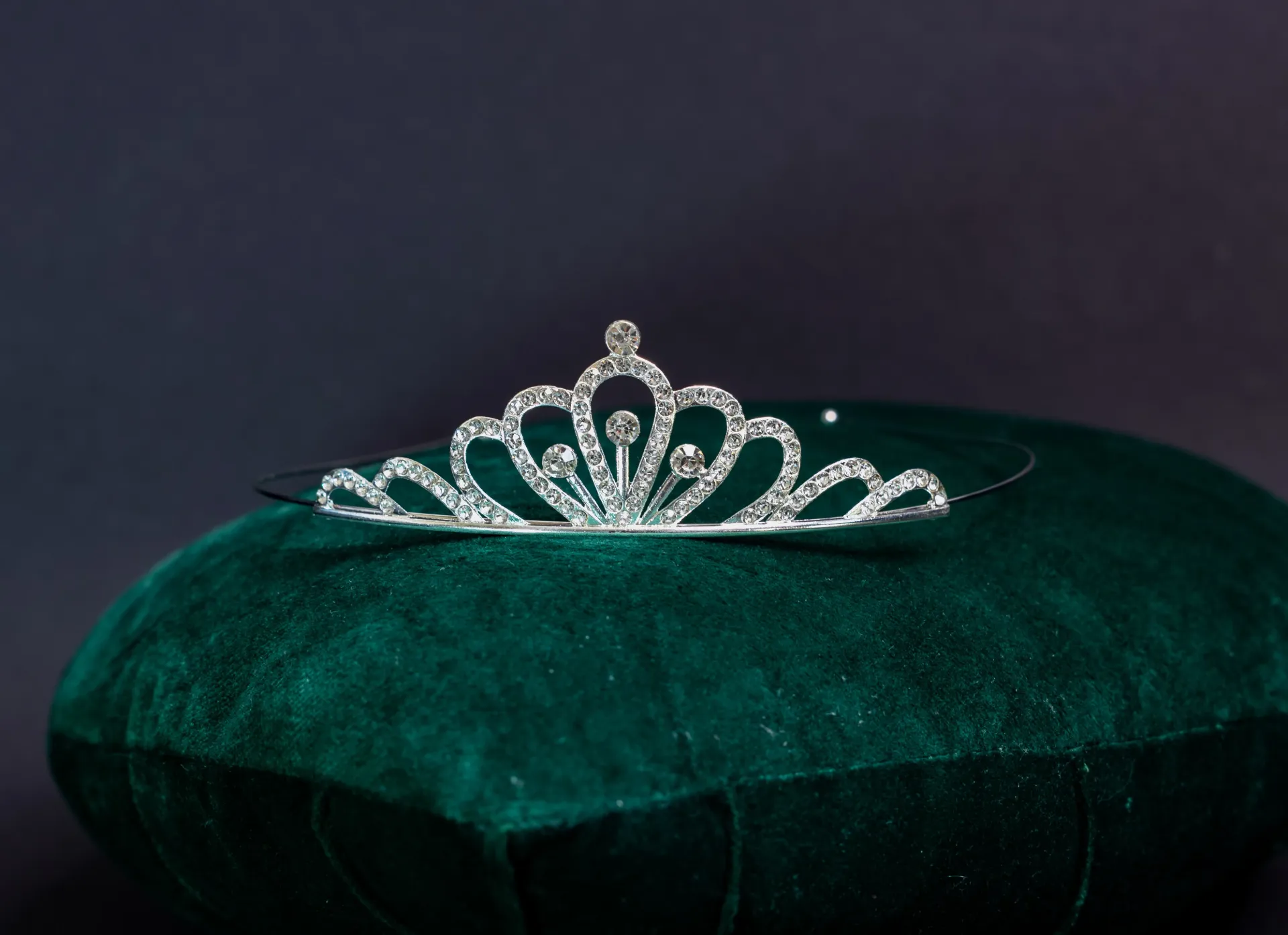 Diadem Korona Tiara do włosów srebrna