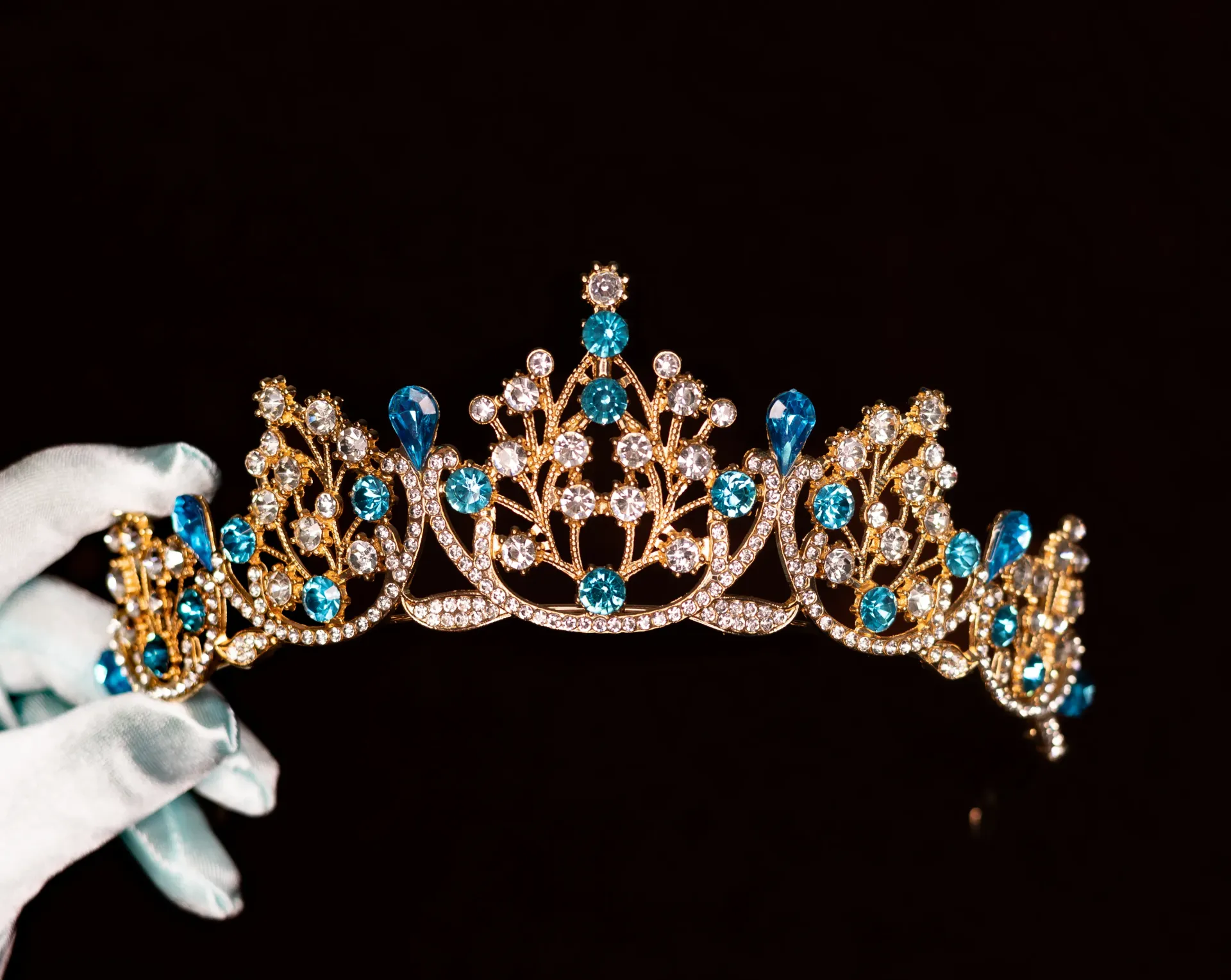Diadem Korona Tiara do włosów Kamienie